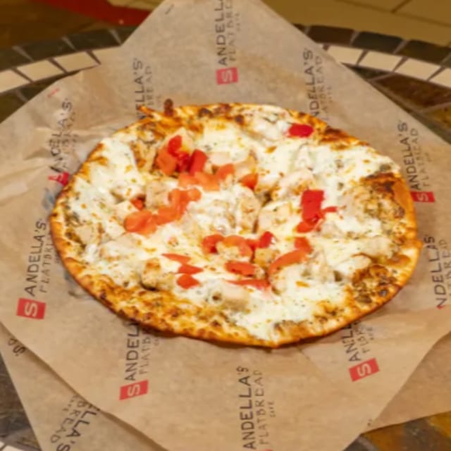 Pesto Chicken Grilled Flatbread.